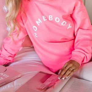 Hot Pink “Homebody” Graphic Sweatshirt